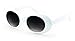 V.W.E. Vintage Sunglasses UV400 Bold Retro Oval Mod Thick Frame Sunglasses Clout Goggles with Gradient lens (White)