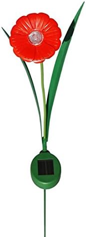 Tricod SO3306RT Ballerina Red Paddle Trumpet Flower Solar Light, Medium, 2-Pack
