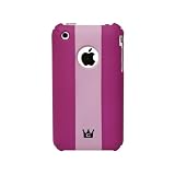 CaseCrown iPhone 3G 3GS Soft Polycarbonate Slim Fit Case - Hot Pink with Pink Stripe