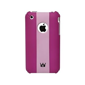 CaseCrown iPhone 3G 3GS Soft Polycarbonate Slim Fit Case - Hot Pink with Pink Stripe