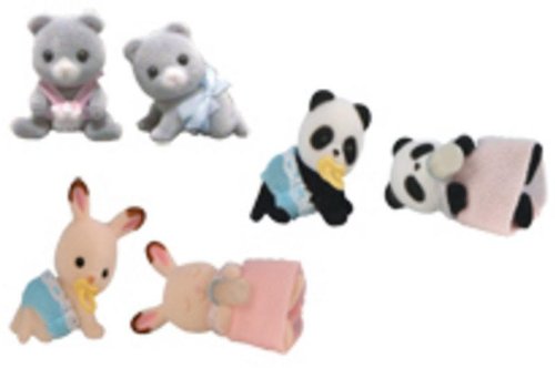 Sylvanian Families 3260K - Zwillingsbabies sortiert, B&auml;r / Schokohase / Panda