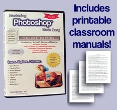Mastering Photoshop Made Easy Training Tutorial v. CS5, CS4, CS3, CS2 & CS - How to use Photoshop Video e Book Manual Guide. Even dummies can learn from this total DVD for everyone, featuring Introductory through Advanced material from Professor Joe