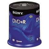 SONY 100DPR47RS4 Disc, DVD+R, 4.7GB for General use, 16X 100/PK Spindle100/PK Spindle 100/PK