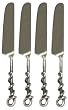 Decorative Pate Knife with Black Vine Set of Four