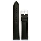 Men's Genuine Italian Leather Watchband Chronograph Style Black 22mm Watch Band