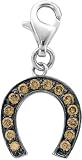 Horseshoe Charm, 14K White Gold with Diamonds