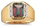 Emerald-Cut Mystic Topaz & Diamond Gemstone Ring