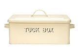 Cream Enamel Metal Tuck Box