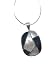 Sterling Silver Mother of Pearl & Onyx Rectangular Pendant with Snake Chain