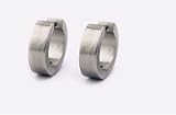 Stainless Steel Hinged Hoop Earrings with Brushed Finish