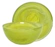 Colorful Recycled Art Glass Small Banana Yellow Salad Bowl 5 1/2"D, 2 1/2 "H - Set / 2