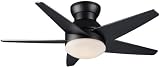 Casablanca Fans C35G707H 44 Isotope Contemporary Flush Mount Iron Ore Ceiling Fan w/ Light & Remote