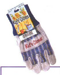 Childrens Toyshop  Toys : Leather and Cotton Gardening Gloves-Size Small