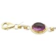 14K Yellow Gold Oval Shaped Amethyst Cabochon Fashion Bracelet