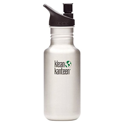 Klean Kanteen 18-Ounce Classic, Poly Sport Cap 2.0 Stainless Steel Water Bottle