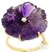 An Estate Amethyst Flower Ring with Diamond