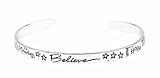 Sterling Silver Believe In Miracles Cuff Bracelet