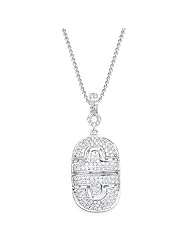 14k White Gold Diamond Pendant with Chain 16" (0.80cttw, F Color, VS Clarity)