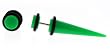 Acrylic Neon Green Fake Taper - 16g Ear Wire - 8mm Fake Part - Sold as a Pair