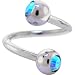 Jewelry : SWAROVSKI Blue Zircon AURORA Double Gem Spiral Twister Belly Ring