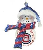 Chicago Cubs Home Run Snow Man Ornament
