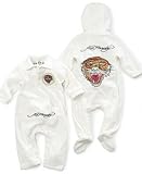 Ed Hardy Baby Boy or Girl Embroidered Footie with Hood or Embroidered Coverall