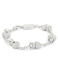King Baby Crowned Heart Pave Cubic Zirconia with Chain Bracelet