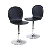 Winsome Trading Spectrum Faux-Leather and Chrome Swivel Dining Chair - Black (93220)