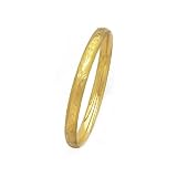 14K Yellow Gold Engraved Bangle - 6.5 MM