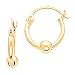 Diamond Cut Hoop Earrings with Gold Ball - TE208