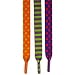 Little Miss Match Girls Shoelaces, Marvelous Orange/green Dots, Green/purple Stripes, Blue/pink Dots