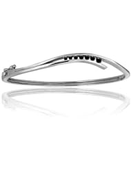 0.28ct Black Diamond Accented Bangle 14k Gold
