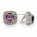 SILVER AND 18K AMETHYST EARRINGS POST/CLIP AM 8.58CT