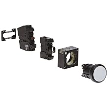 Siemens 3SB3205-0AA61 Pushbutton Unit, Flat Button, Momentary Operation, Illuminated, BA 9s Lamp Holder, 1 NO + 1 NC Contact Type, White