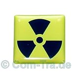 Produkt-Bild: Geh&auml;useaufkleber 25 x 25 mm Casesticker 3D-Doming Radiation gelb