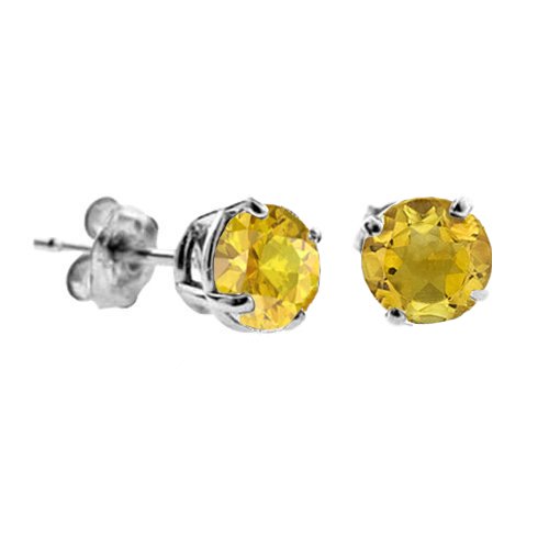 Vir Jewels Damen-Ohrringe 14 Karat 585 Wei&szlig;gold Citrin 2 Karat VJS2.00CIW Preisvergleich