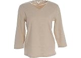 Misses Liz Claiborne 3/4 Sleeve Vneck Knit Top
