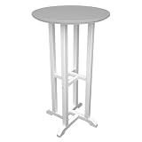 Poly-Wood Traditional 24-Inch Round Bar Height Table, White