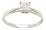9ct White Gold 010ct Diamond Solitaire look Engagement Ring Size T