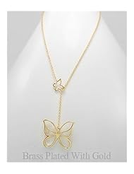 Butterfly Necklace In Brass