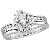 14kt. White Gold, 1/2 ct. tw. Diamond Wedding Set