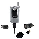 Retractable USB Hot Sync Compact Kit with Car & Wall Charger for the Samsung SCH-A890 - Gomadic Brand w/ TipExchange Technology