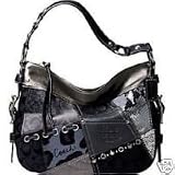 Coach Black Tonal Patchwork Zoe Handbag F12901