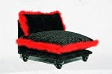 Poochie Bed Black With Red Boa