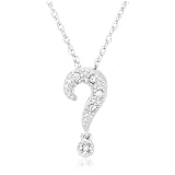10k White or Yellow Gold Diamond Question Mark Pendant (.02 cttw, I-J Color, I2-I3 Clarity)