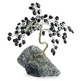 Gemstone tree, 'Guarded Dreams of Onyx' 4.7" W x 4.7" H x 4.7" D