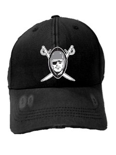 Oakland/Los Angeles Raiders Distressed Black Flexfit Hat