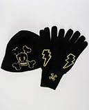 Paul Frank The Beanie & Glove Set in Dark Black,Accessories for Women