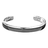 Men's Titanium Bangle with Black Carbon Fiber Inlaid