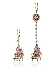 Betsey Johnson "Imperial Princess" Throne Mismatch Linear Drop Earrings